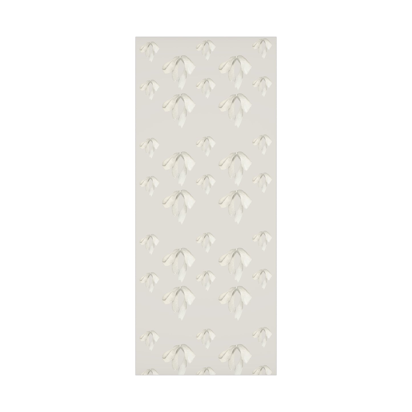 White Printed Bows on Bone Gift Wrapping Paper