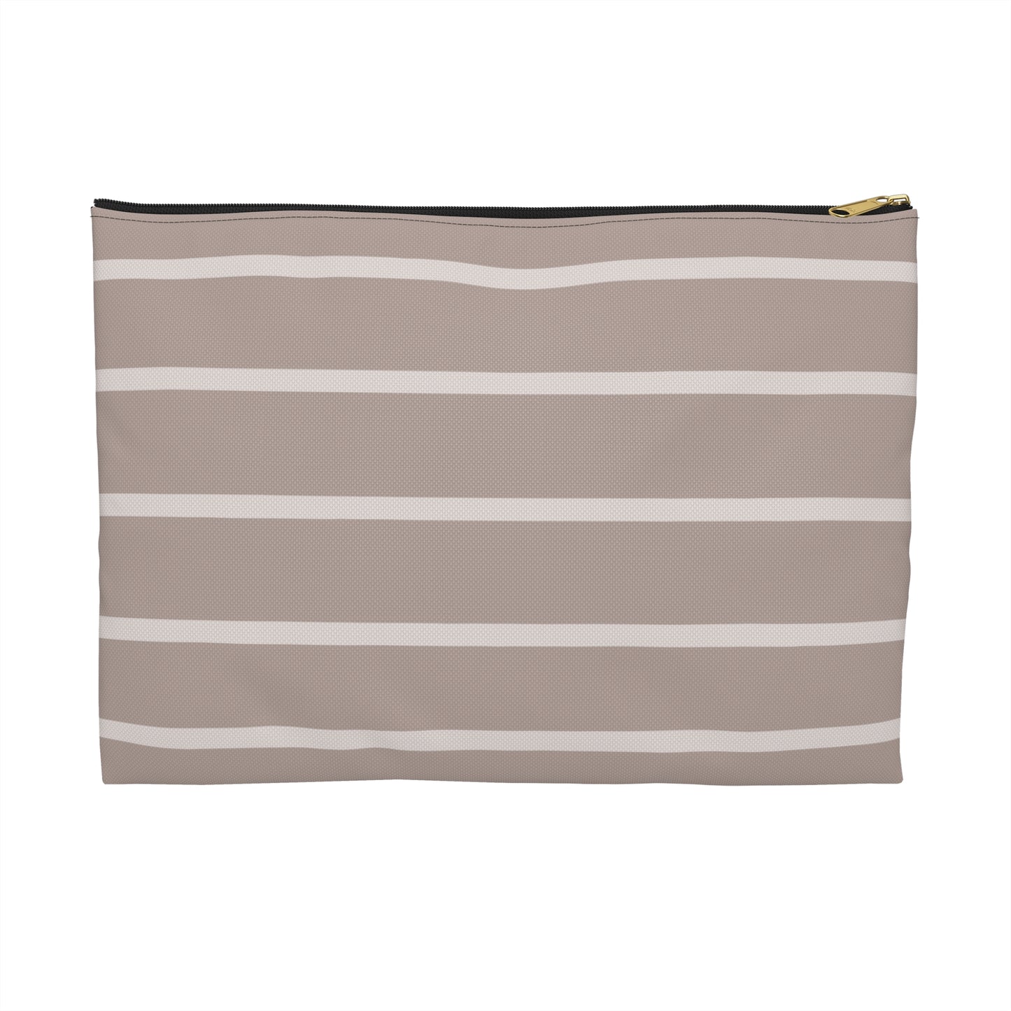 Cream and Brown Accessory Pouch