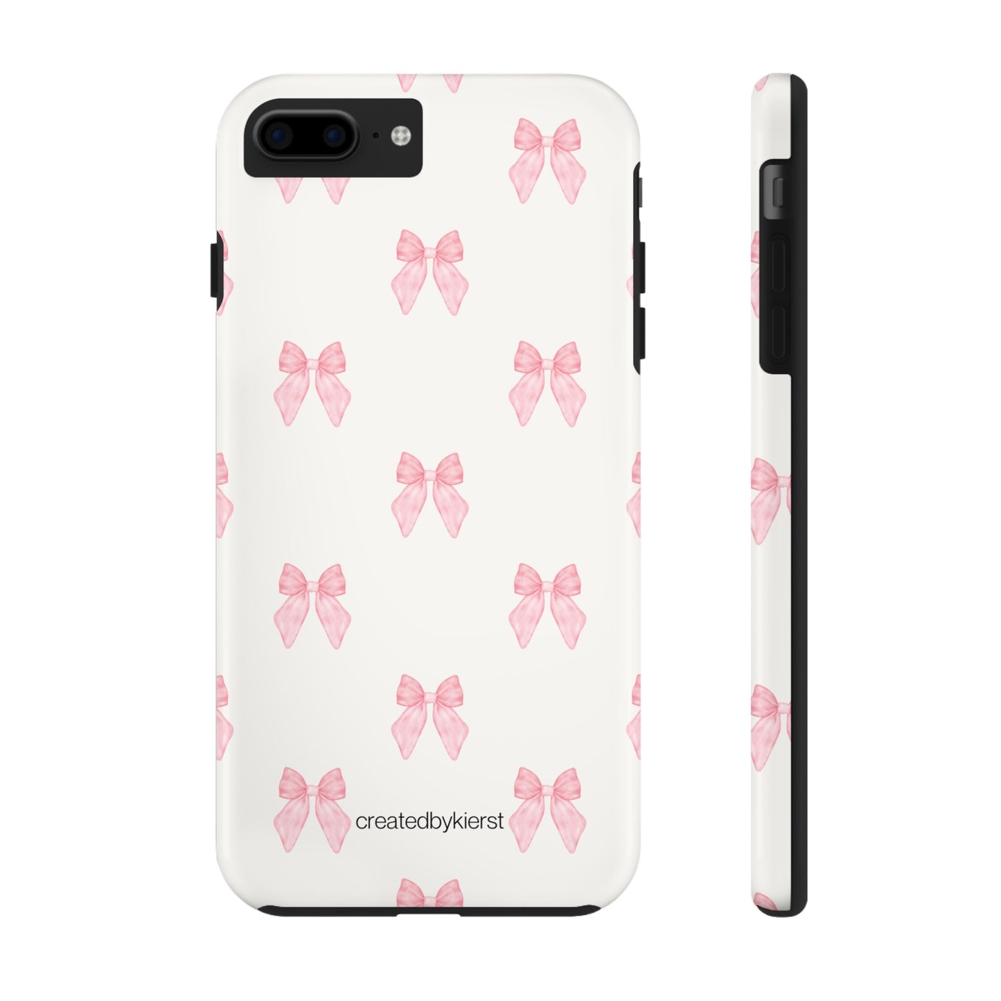 Pink Multiple Bows on Beige iPhone Case