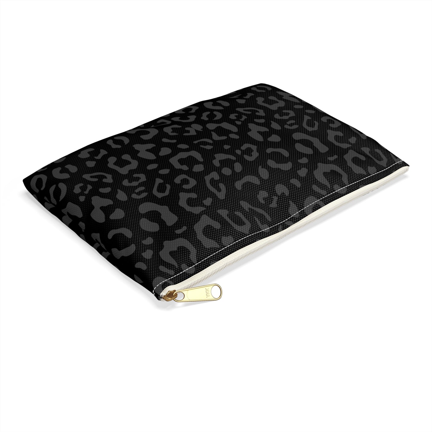 Grey on Black Leopard Accessory Pouch