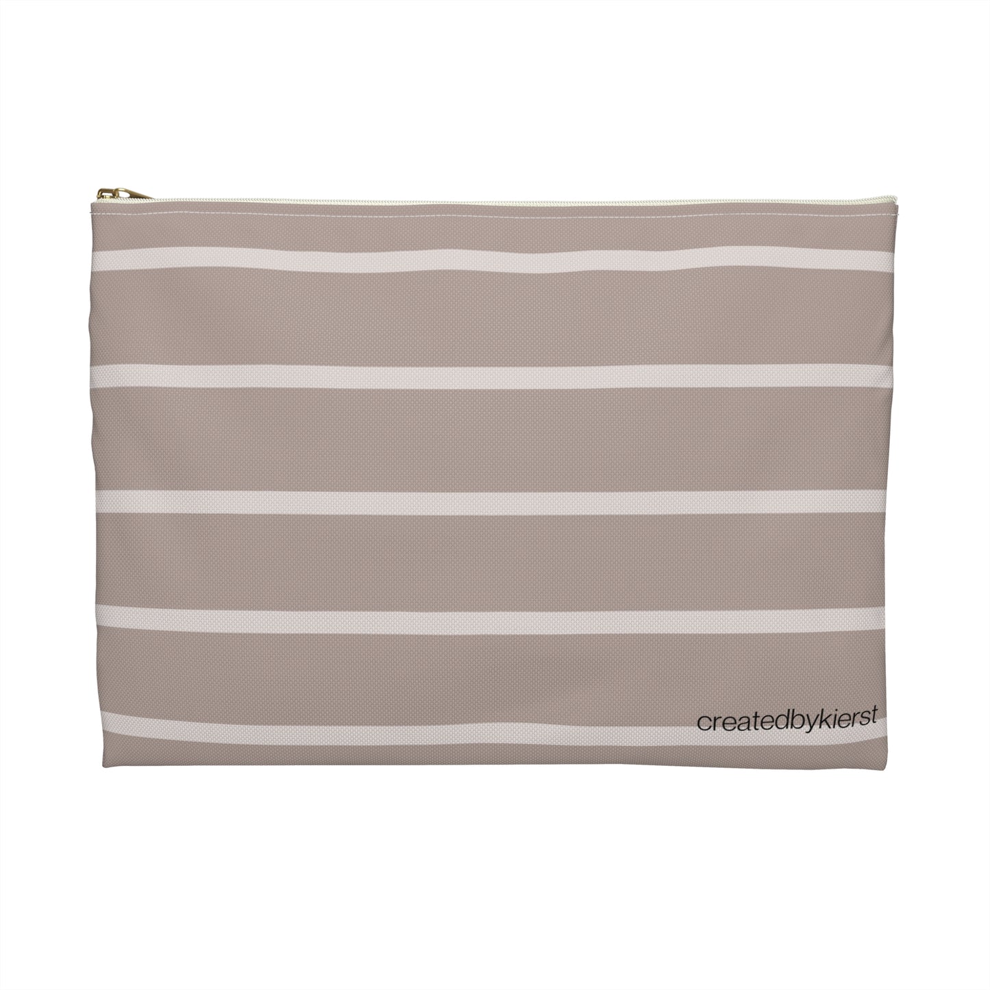 Cream and Brown Accessory Pouch