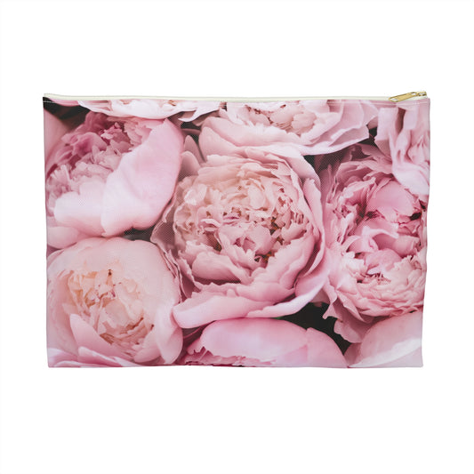 Pink Peonies Accessory Pouch
