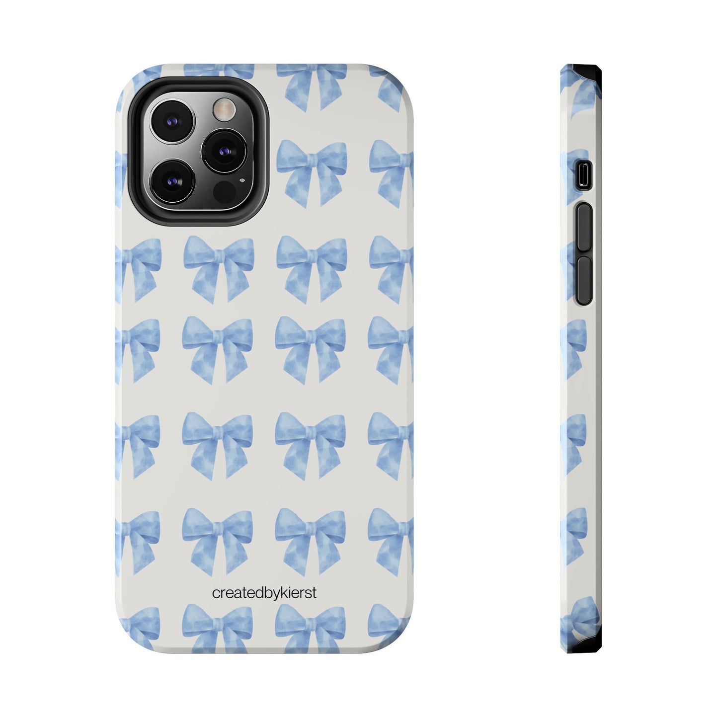 Multiple Blue Bows on Beige iPhone Case