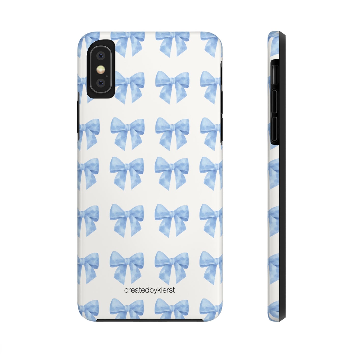 Multiple Blue Bows on Beige iPhone Case