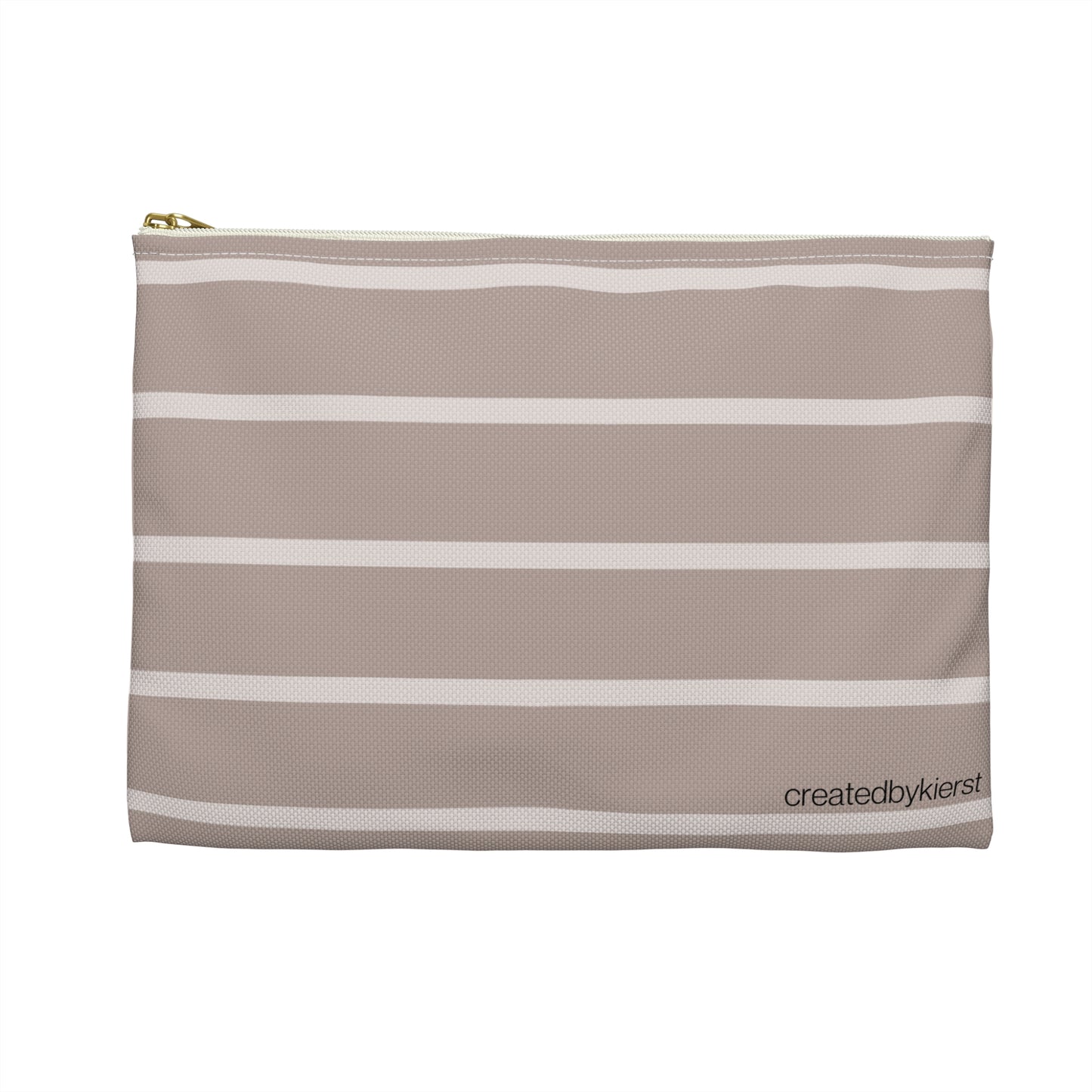 Cream and Brown Accessory Pouch