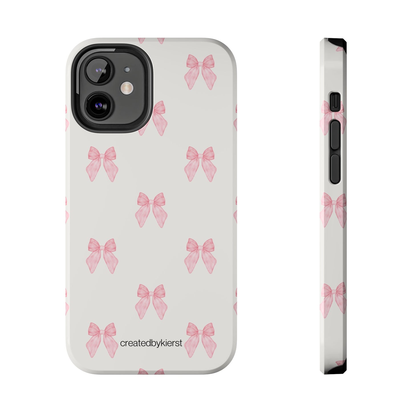 Pink Multiple Bows on Beige iPhone Case