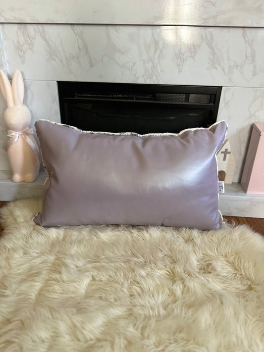 Lilac Pearl Faux Leather Throw Pillows