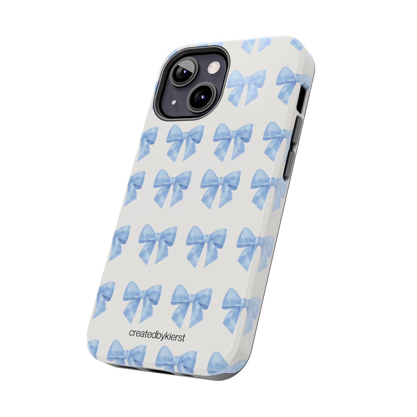 Multiple Blue Bows on Beige iPhone Case