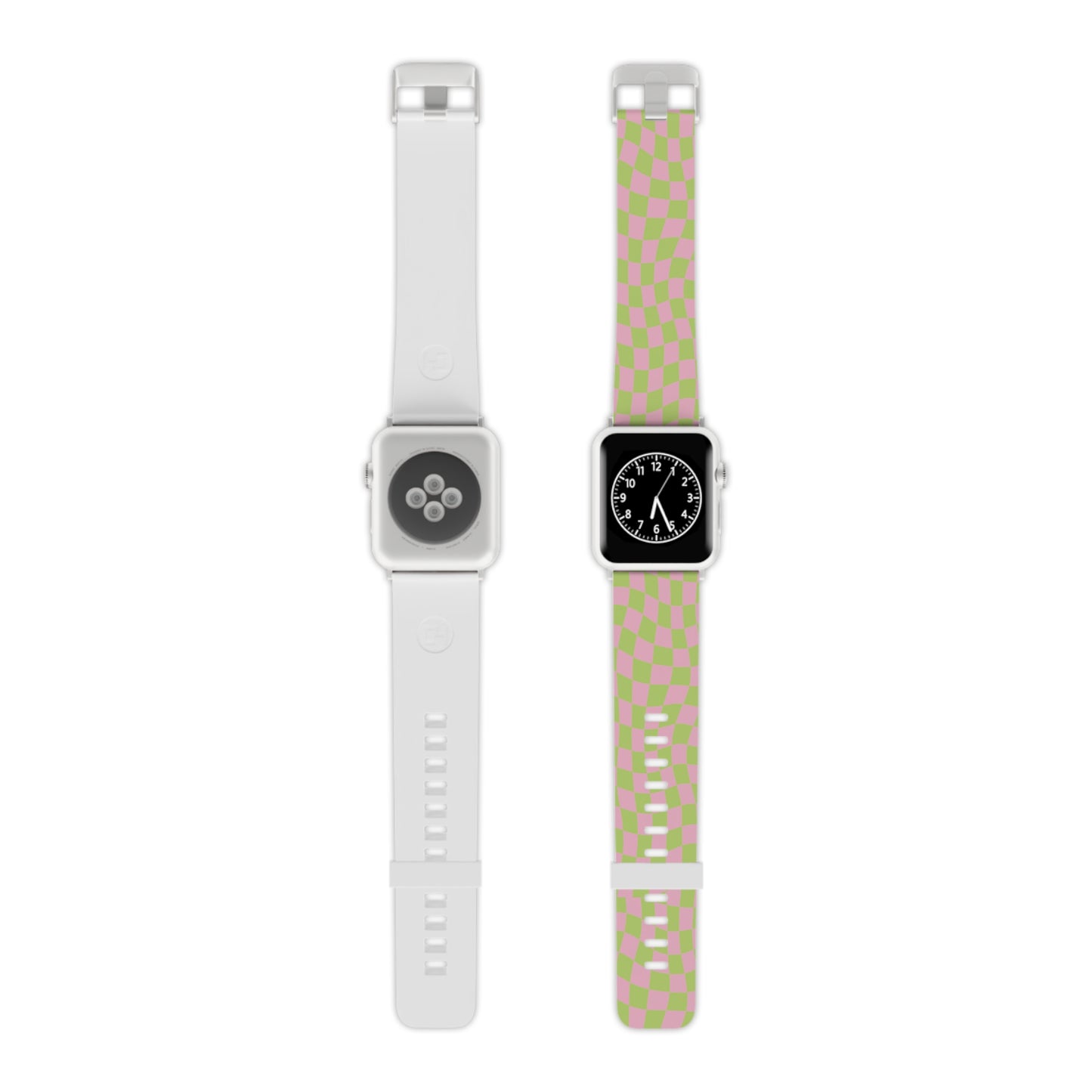 Lime Green and Pink Wavy Checkers Apple Watch Band