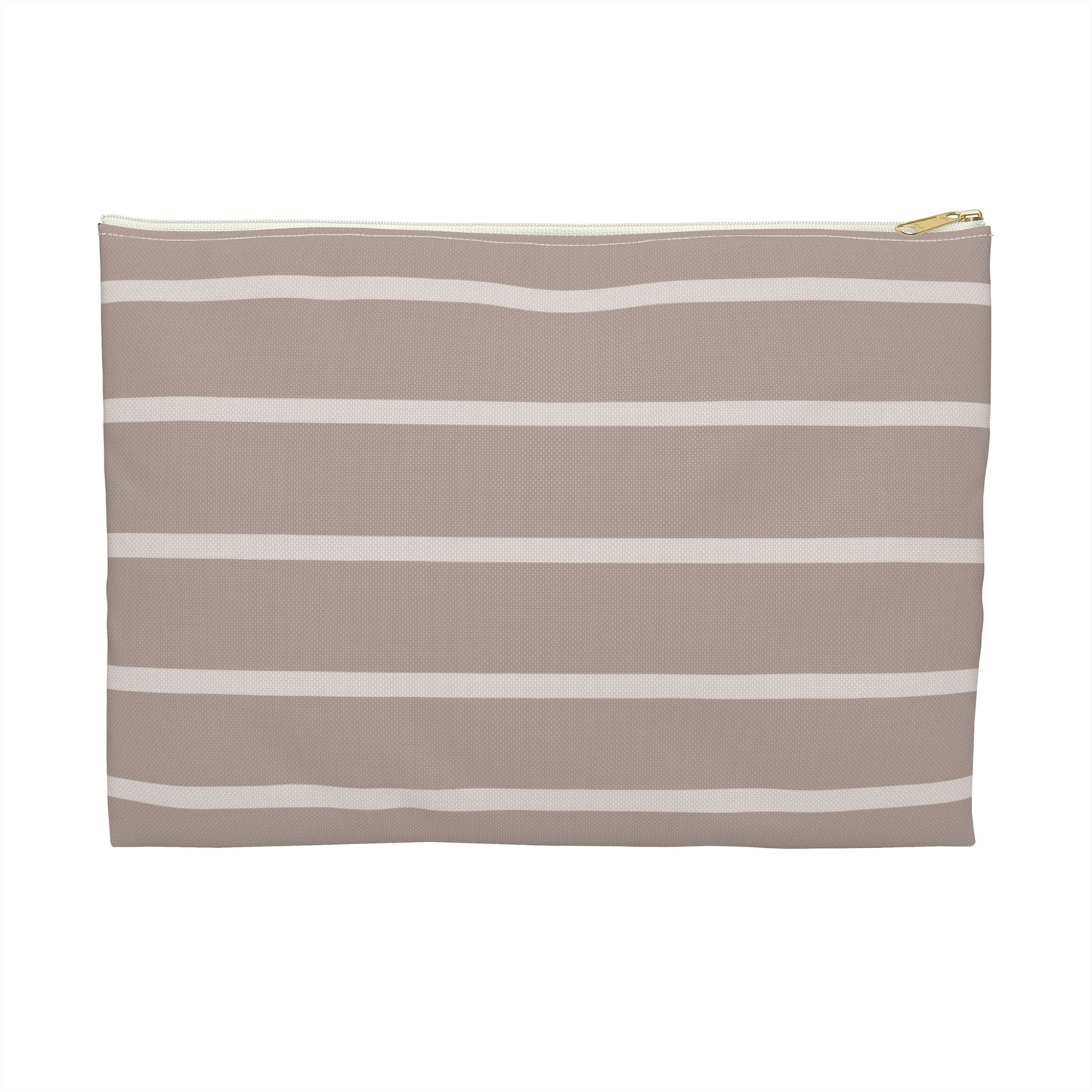 Cream and Brown Accessory Pouch