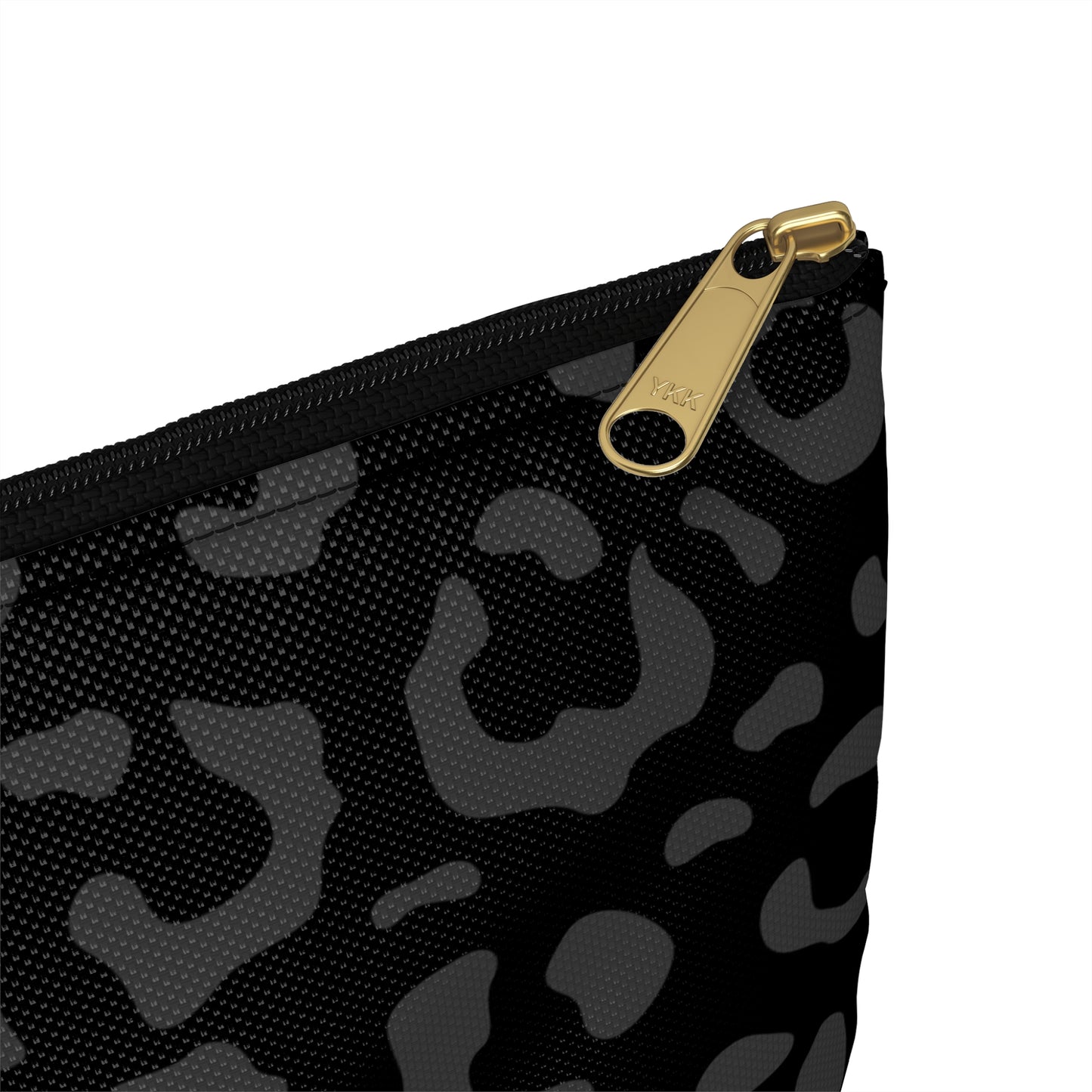 Grey on Black Leopard Accessory Pouch