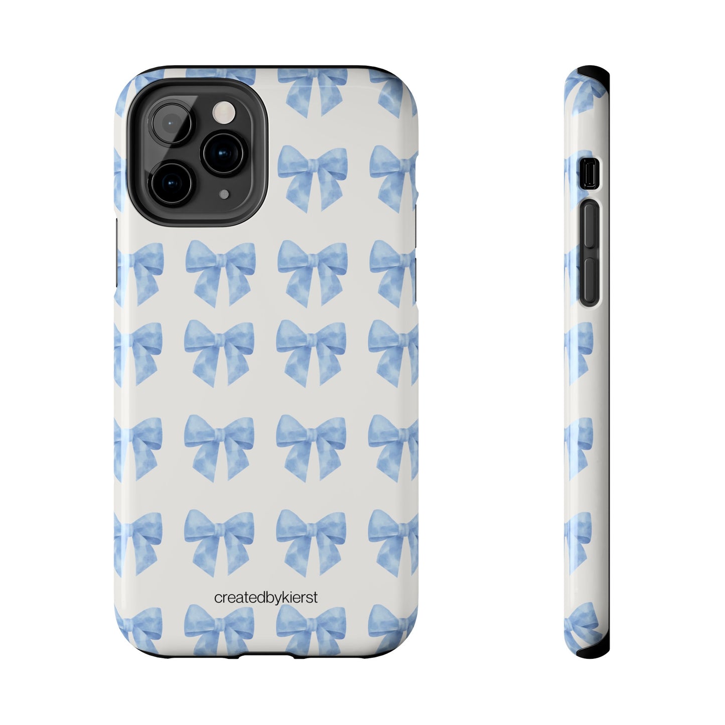 Multiple Blue Bows on Beige iPhone Case