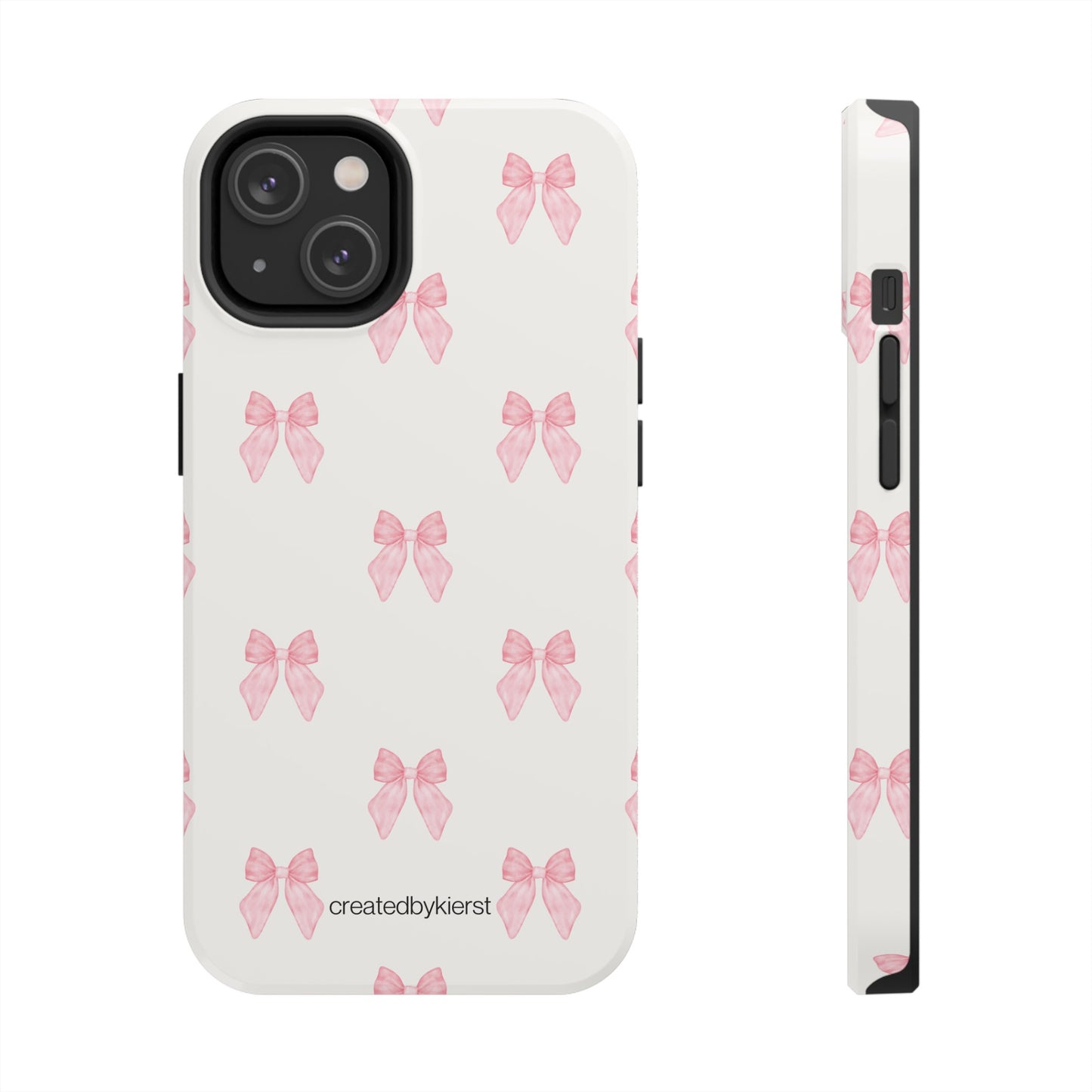 Pink Multiple Bows on Beige iPhone Case