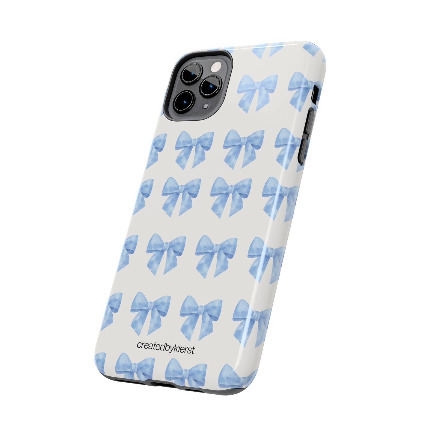 Multiple Blue Bows on Beige iPhone Case