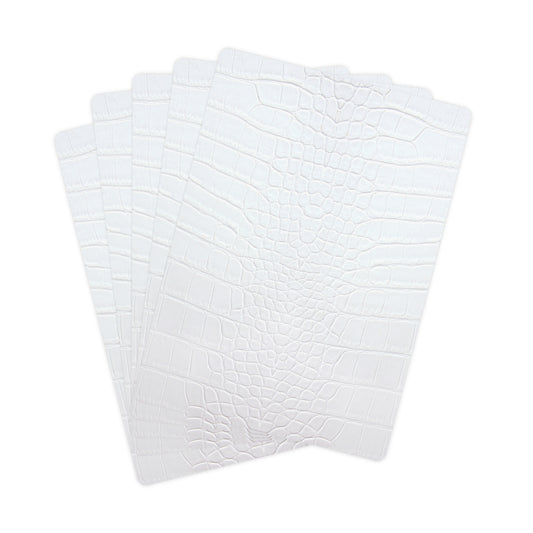 White Printed Alligator Poker Cards