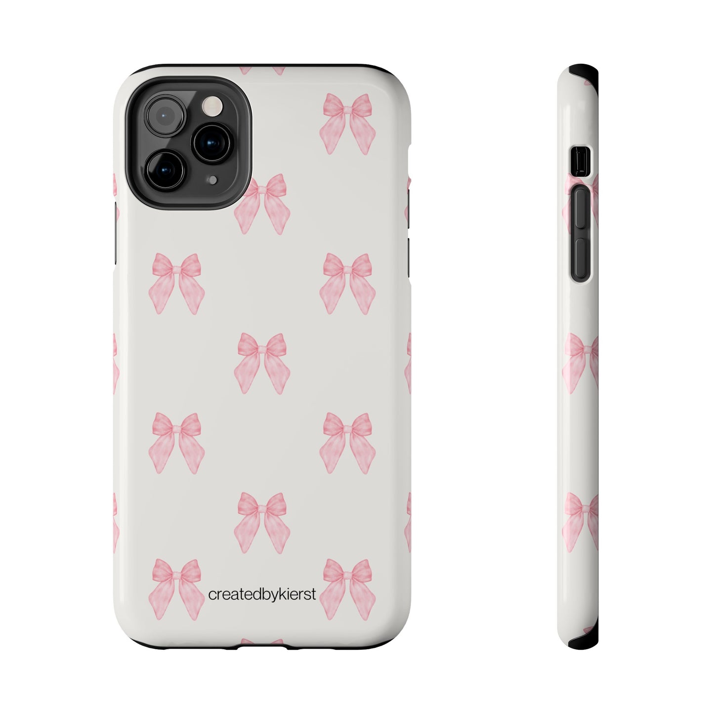 Pink Multiple Bows on Beige iPhone Case