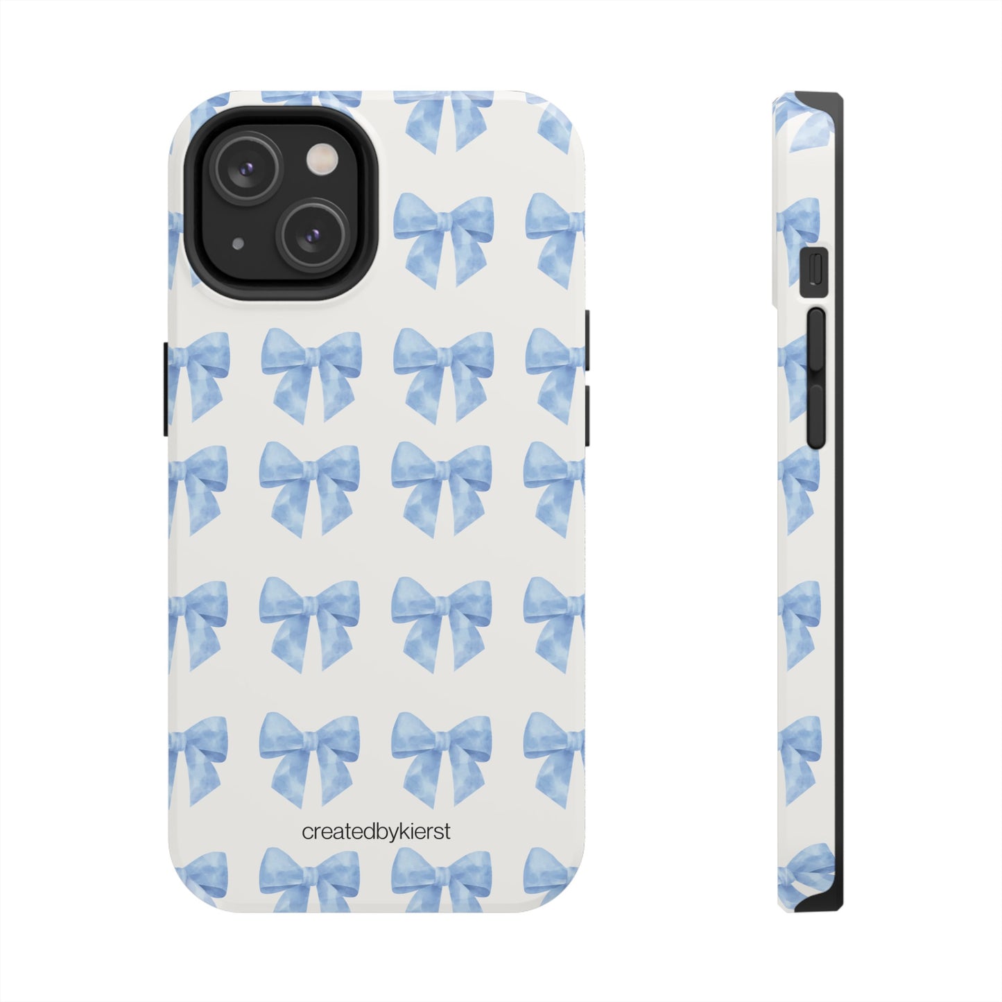 Multiple Blue Bows on Beige iPhone Case