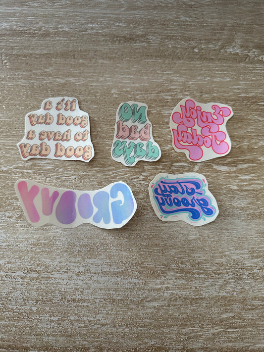 Funky colorful word phrase temporary tattoos
