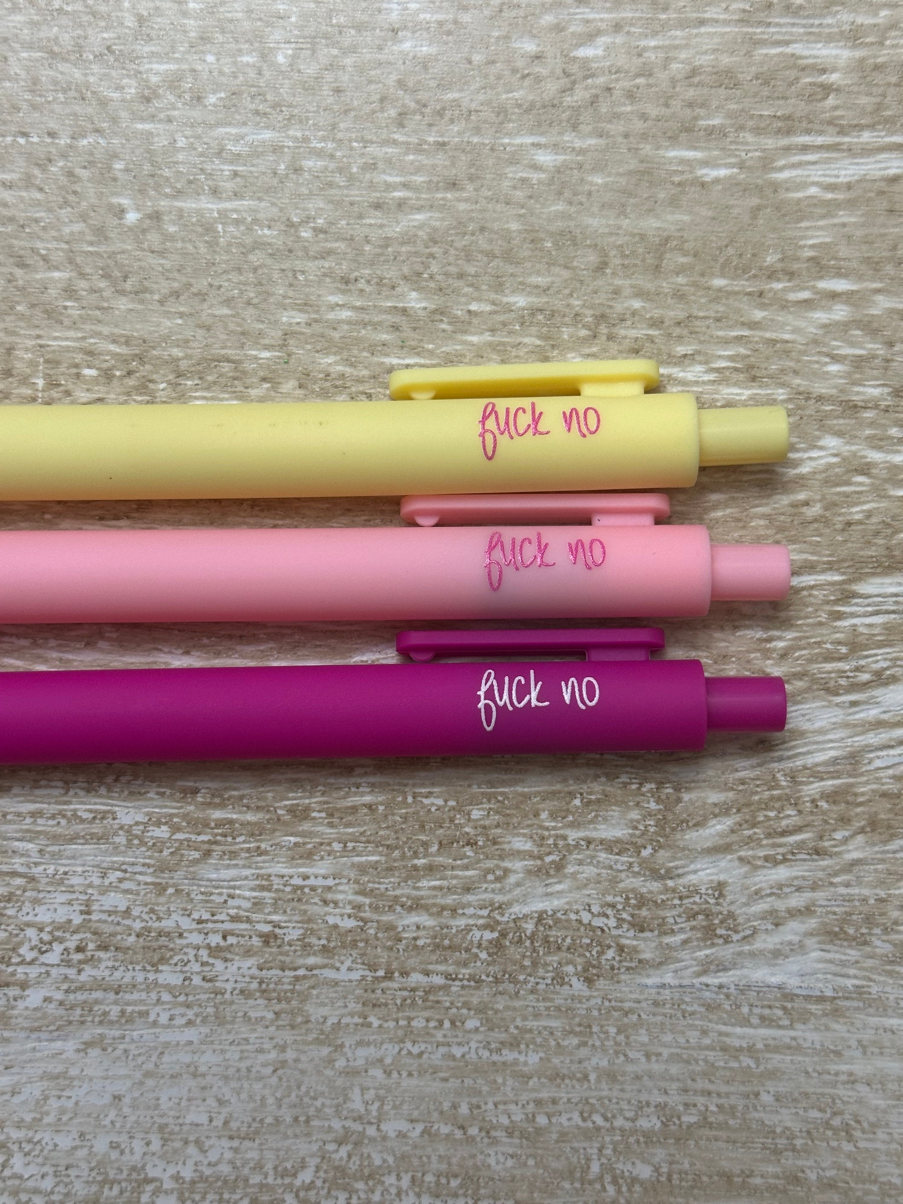 Pink Set of 3 Fuck no pens