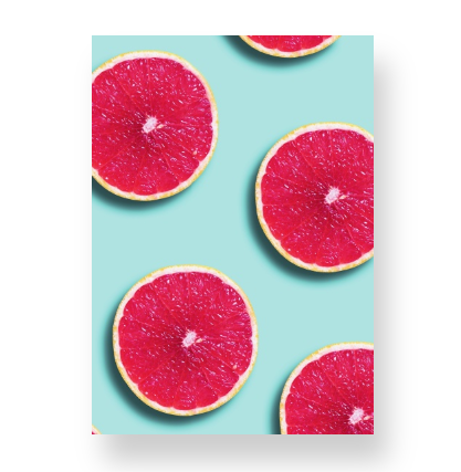 Grapefruit on Blue Notebook