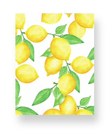 Lemon + Leaves on White Notebook