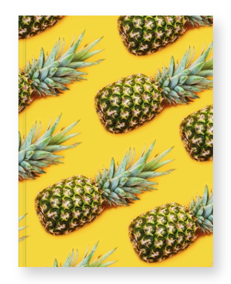 Pineapples on Yellow Notebook