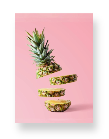 Sliced Pineapple on Pink Notebook