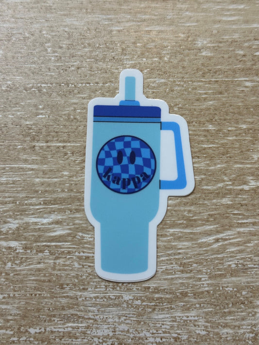 Blue Water Cup Smiley Kappa Kappa Gamma Sticker