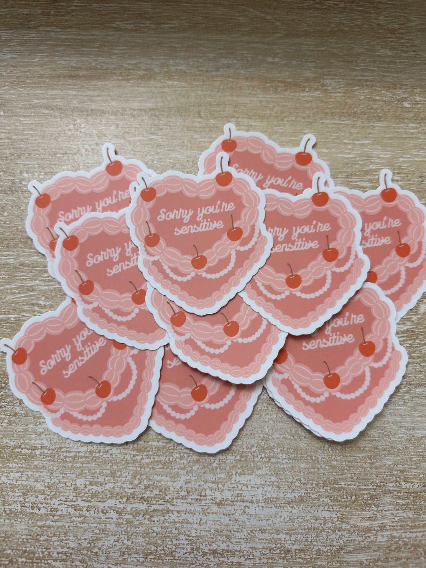 Heart Shaped Cake Stickers