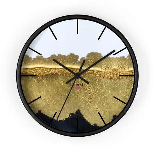 Melting Gold Black Stroke Wall clock