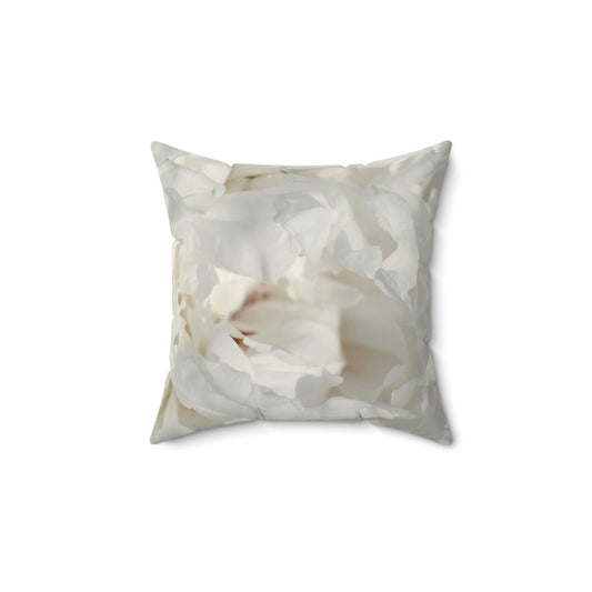 White Peony Printed Pillow