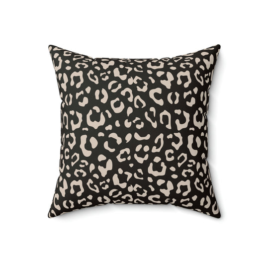 Black and Tan Leopard Throw Pillow