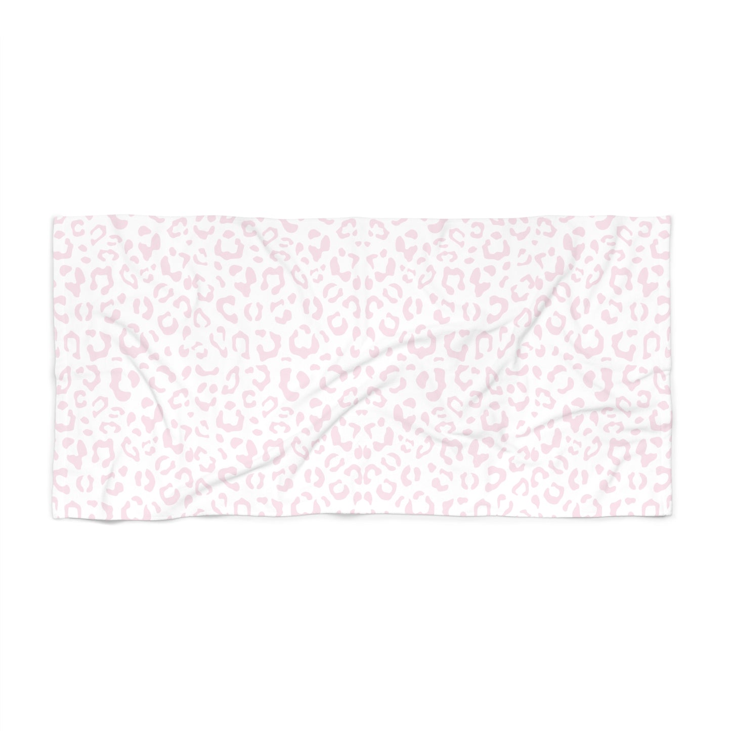 Pink on White Leopard Beach Towel