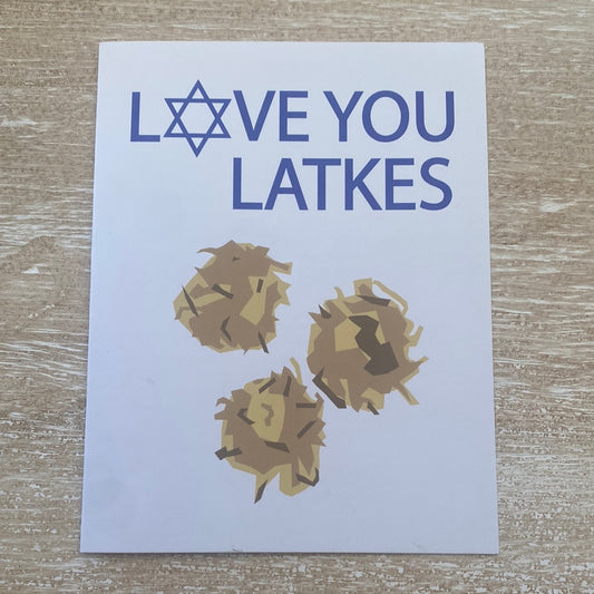 Love You Latkes Hanukkah Card - createdbykierst